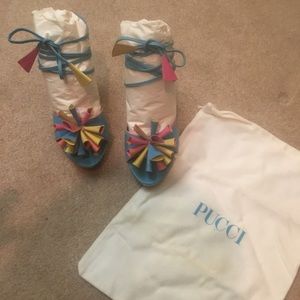 Emilio Pucci 5” Colorful Runway Sandals Size 8M